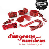 Kit bondage Dungeons & Maidens Crushious: 8 pezzi rossi in peluche, foto 1