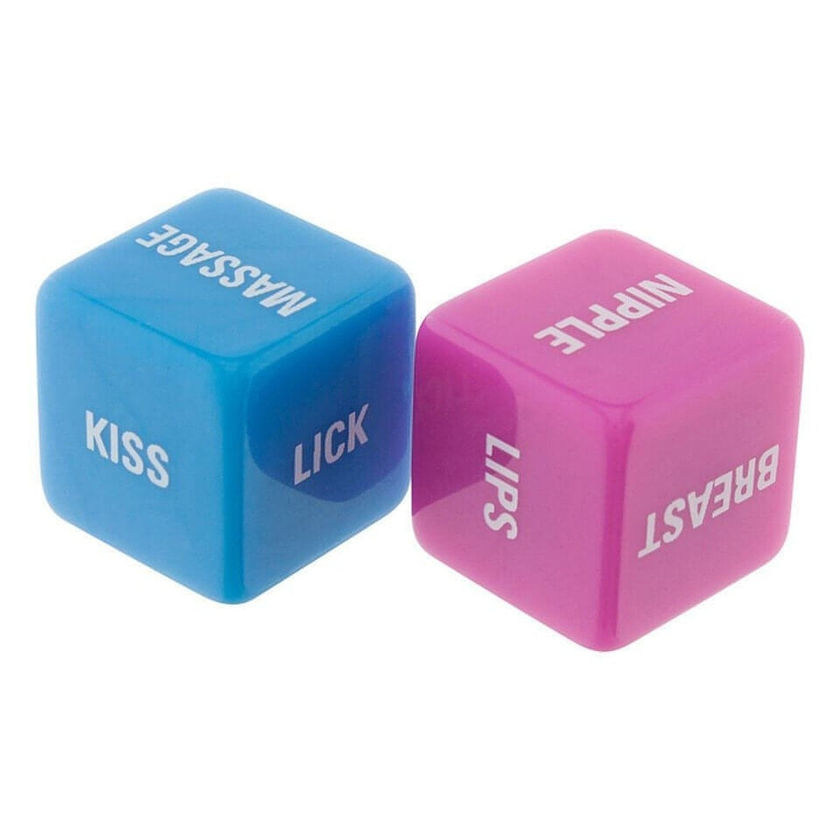 Lovers Dice - Set da 2 dadi colorati: Capezzoli, Labbra, Collo, Sedere, Orecchie, Sorpresa - Massaggiare, Toccare, Leccare, Succ