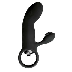 Mini Vibratore Rabbit (stimolazione interna ed esterna) in 100% puro Silicone - Nero, Batteire Incluse