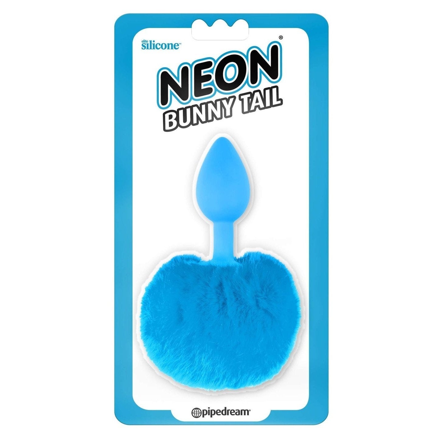 Neon Bunny Tail Azzurro - Mini plug anale con pon pon