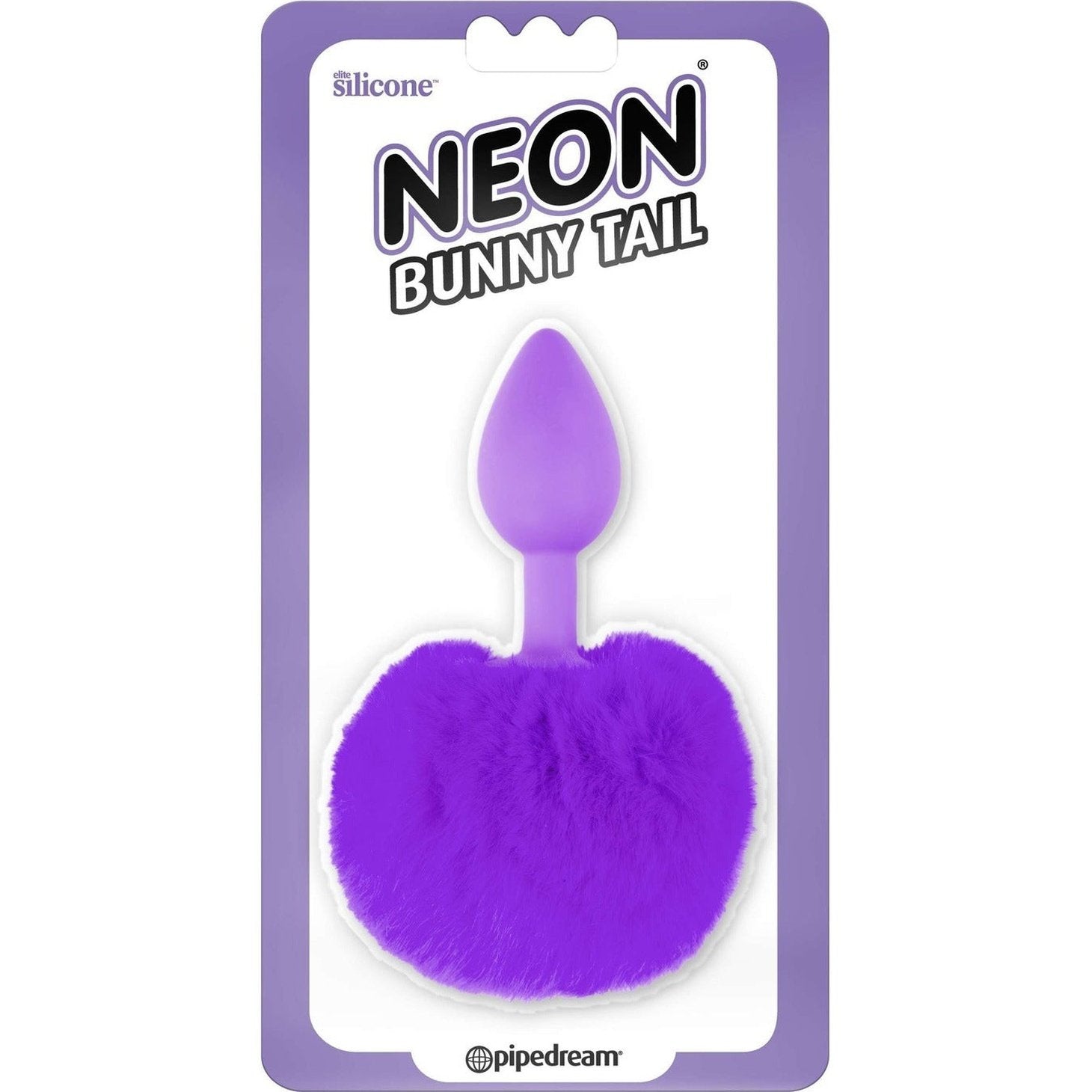 Neon Bunny Tail Viola - Mini plug anale con pon pon