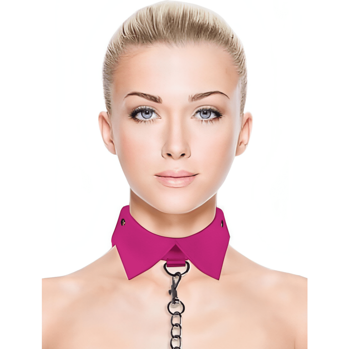 Ouch! Deluxe - Collare a colletto con guinzaglio coordinato - Rosa