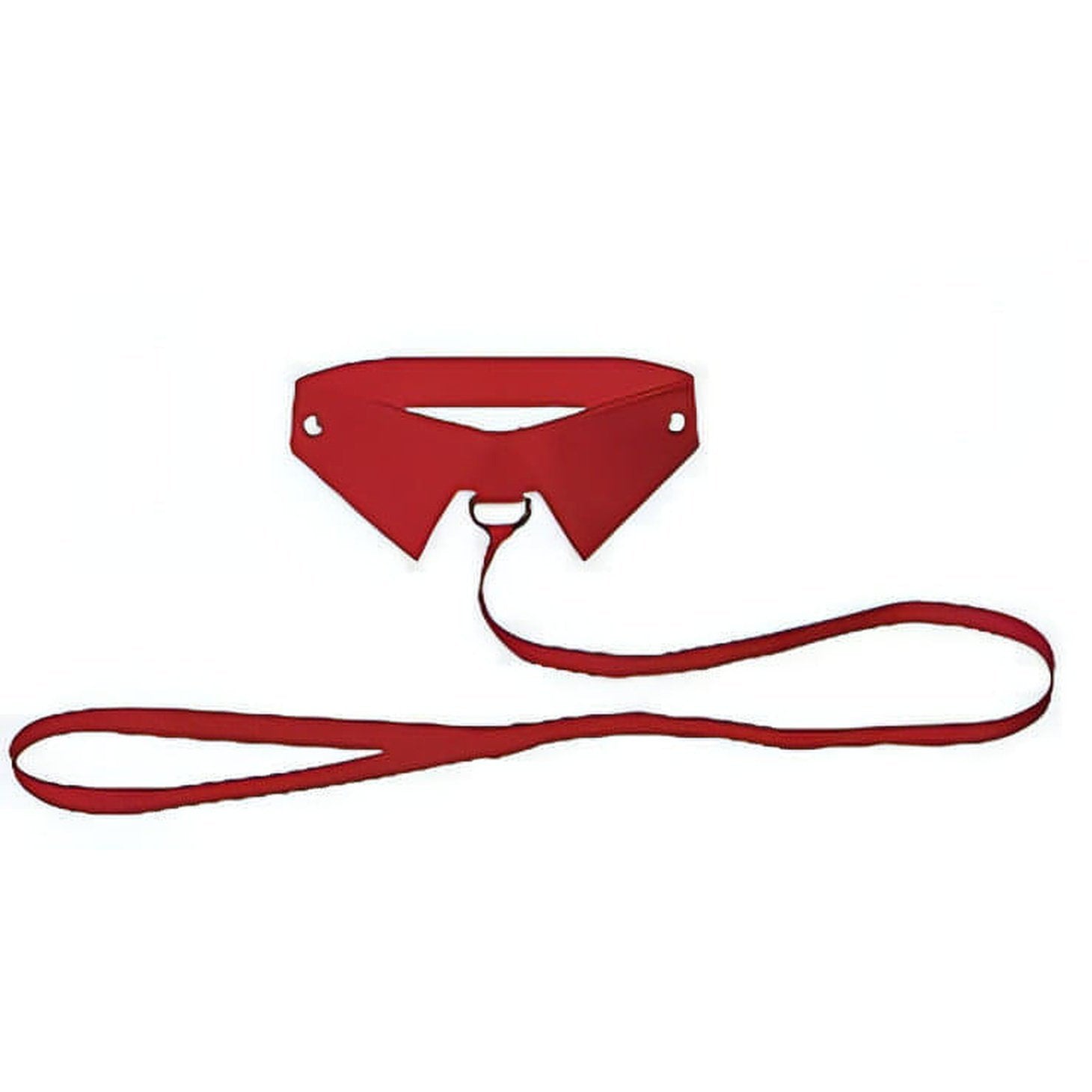 Ouch! Deluxe - Collare a colletto con guinzaglio coordinato - Rosso