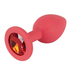 Plug anale in silicone con diamantino rosso