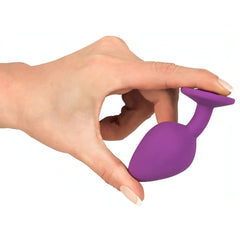 Plug anale in silicone con diamantino viola - Medium