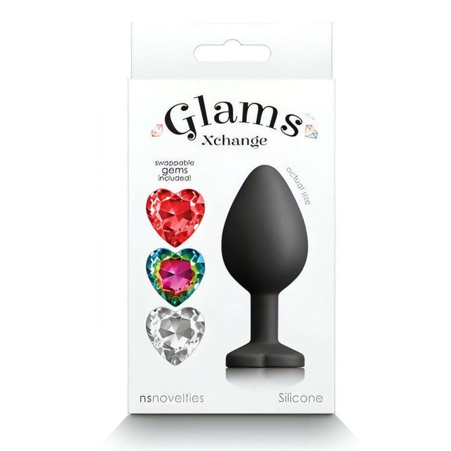 Plug Anale in Silicone con Gemma Intercambiabile – Cuore, Medium