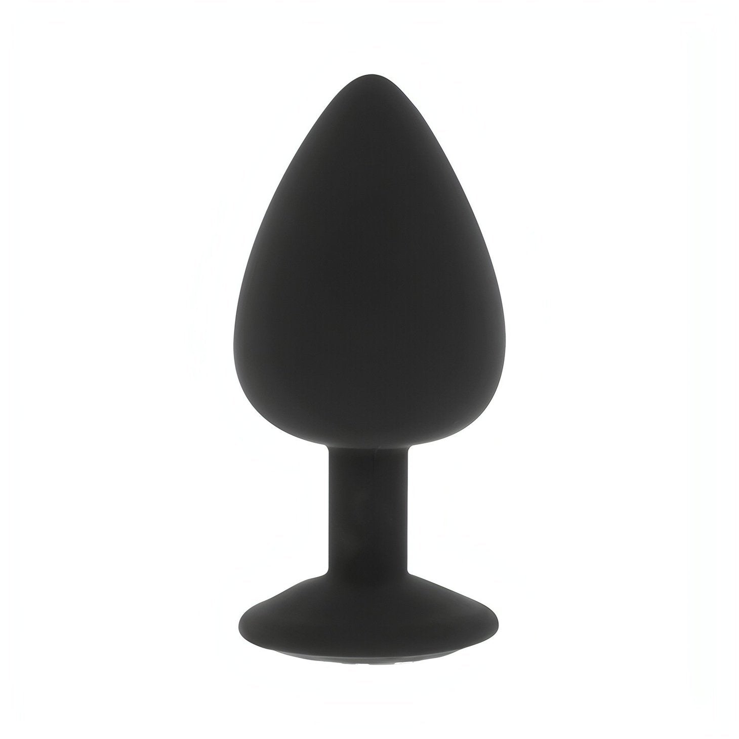 Plug anale in silicone con swarovsky bianco - Taglia XL, Nero