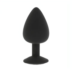 Plug anale in silicone con swarovsky bianco - Taglia XL, Nero