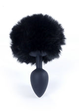 Plug anale silicone nero con pompon peluche