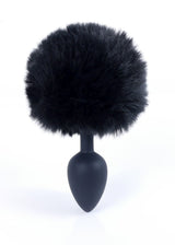 Frontale plug anale silicone nero con pompon