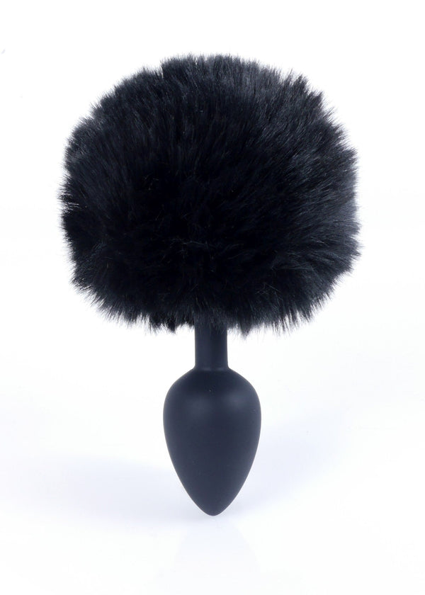 Frontale plug anale silicone nero con pompon