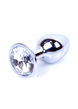Anello anale acciaio lucido con gemma multifaccettata effetto luce