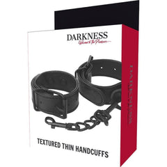 Polsiere nere regolabili Textured Thin Handcuffs