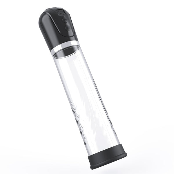 Pompa pene elettrica laterale destra con base piatta nera e display attivo