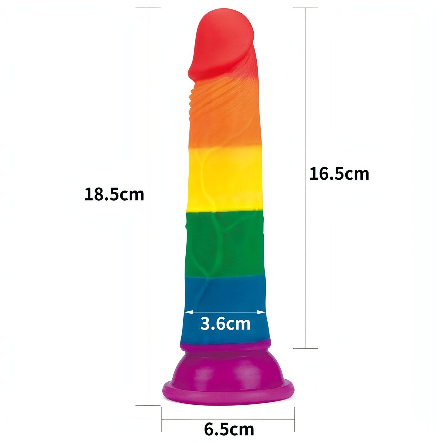 Prider Fallo Rainbow Handcrafted in Silicone Medicale 7''