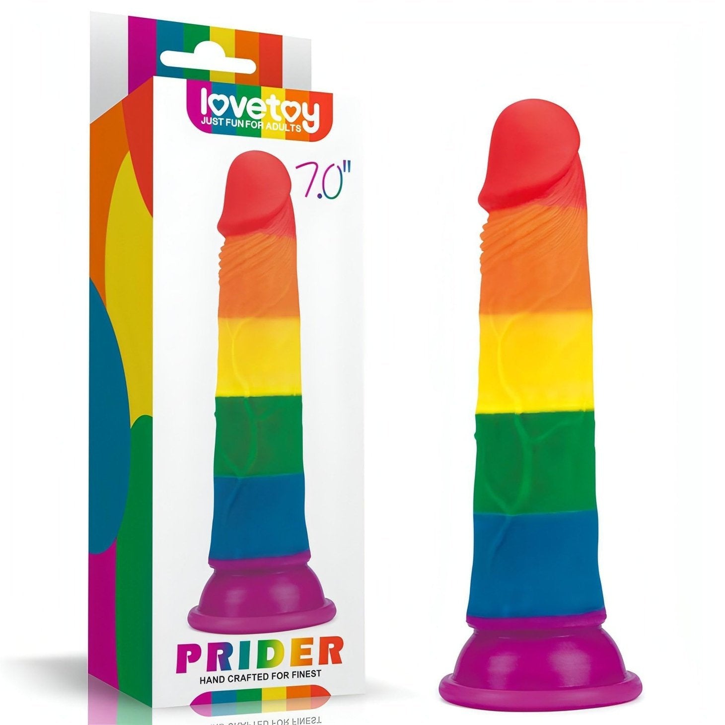 Prider Fallo Rainbow Handcrafted in Silicone Medicale 7''