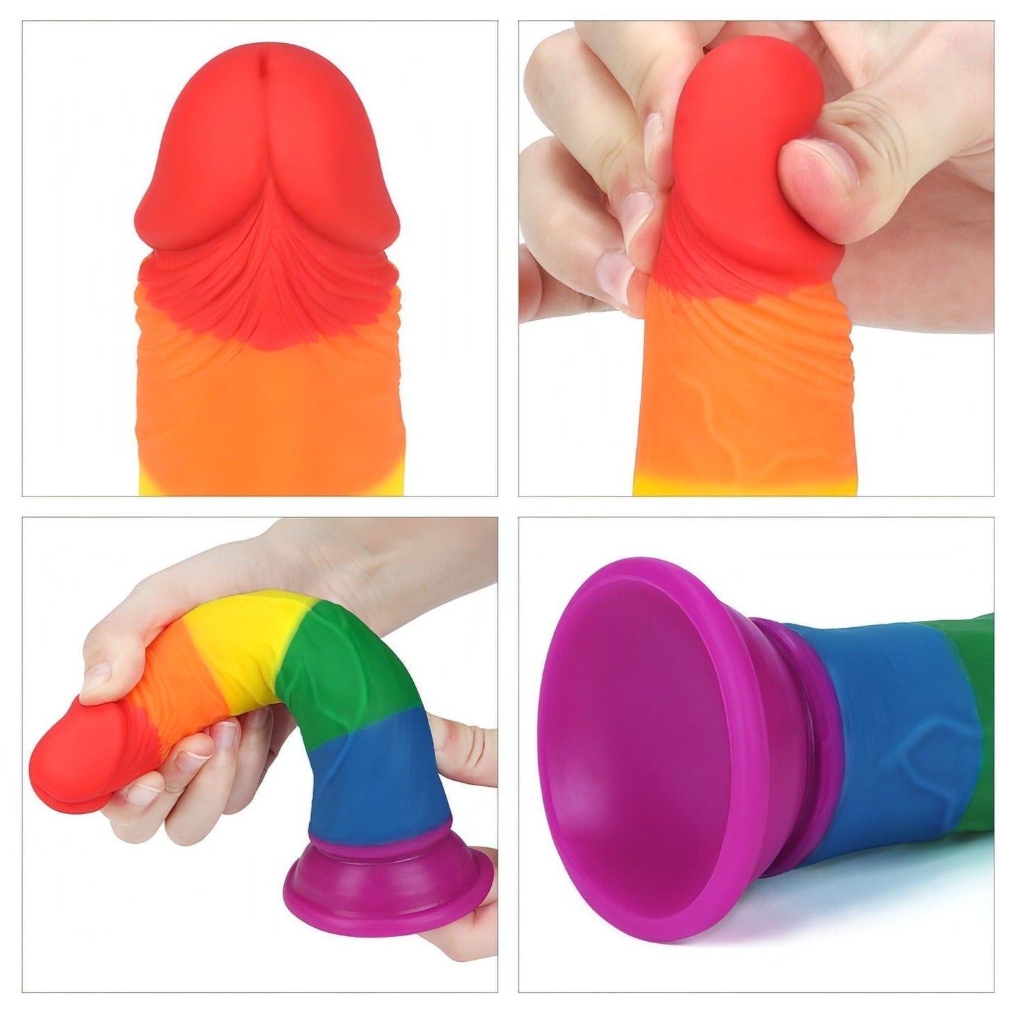 Prider Fallo Rainbow Handcrafted in Silicone Medicale 7''