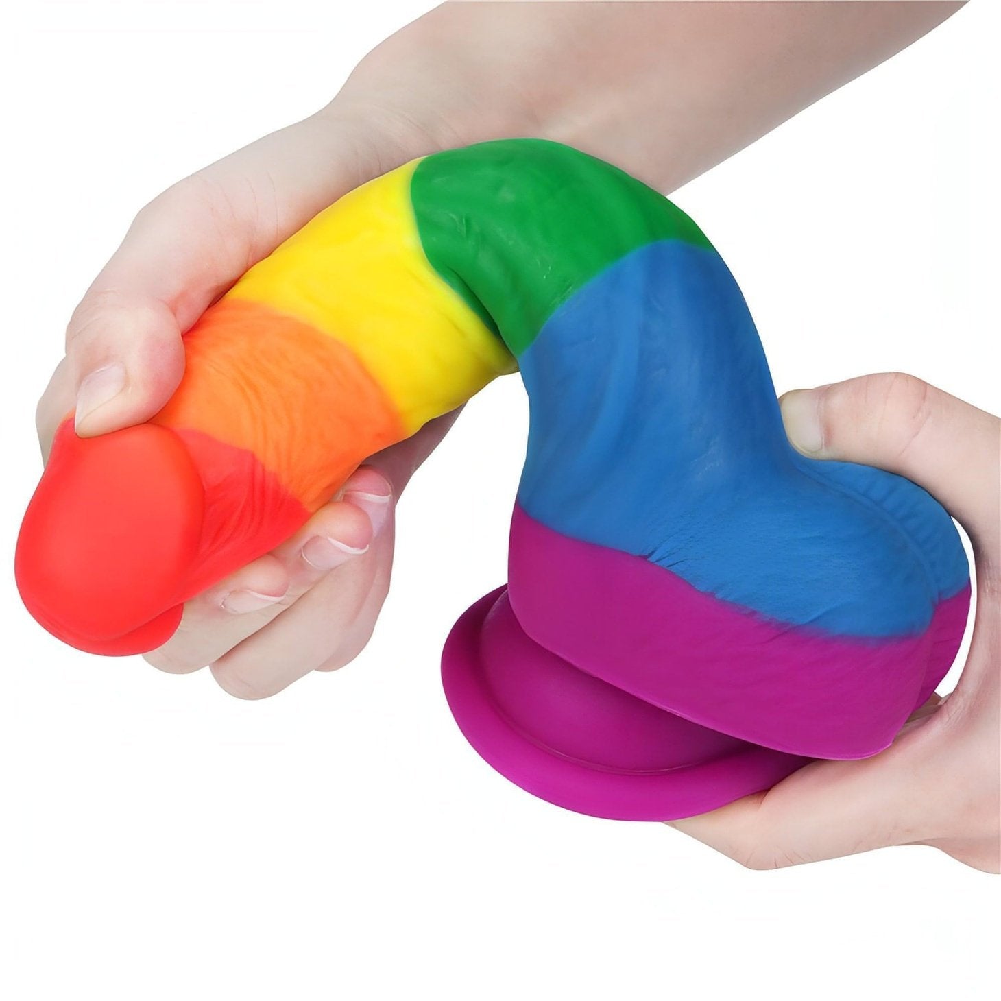 Prider Fallo Rainbow Handcrafted in Silicone Medicale 8''