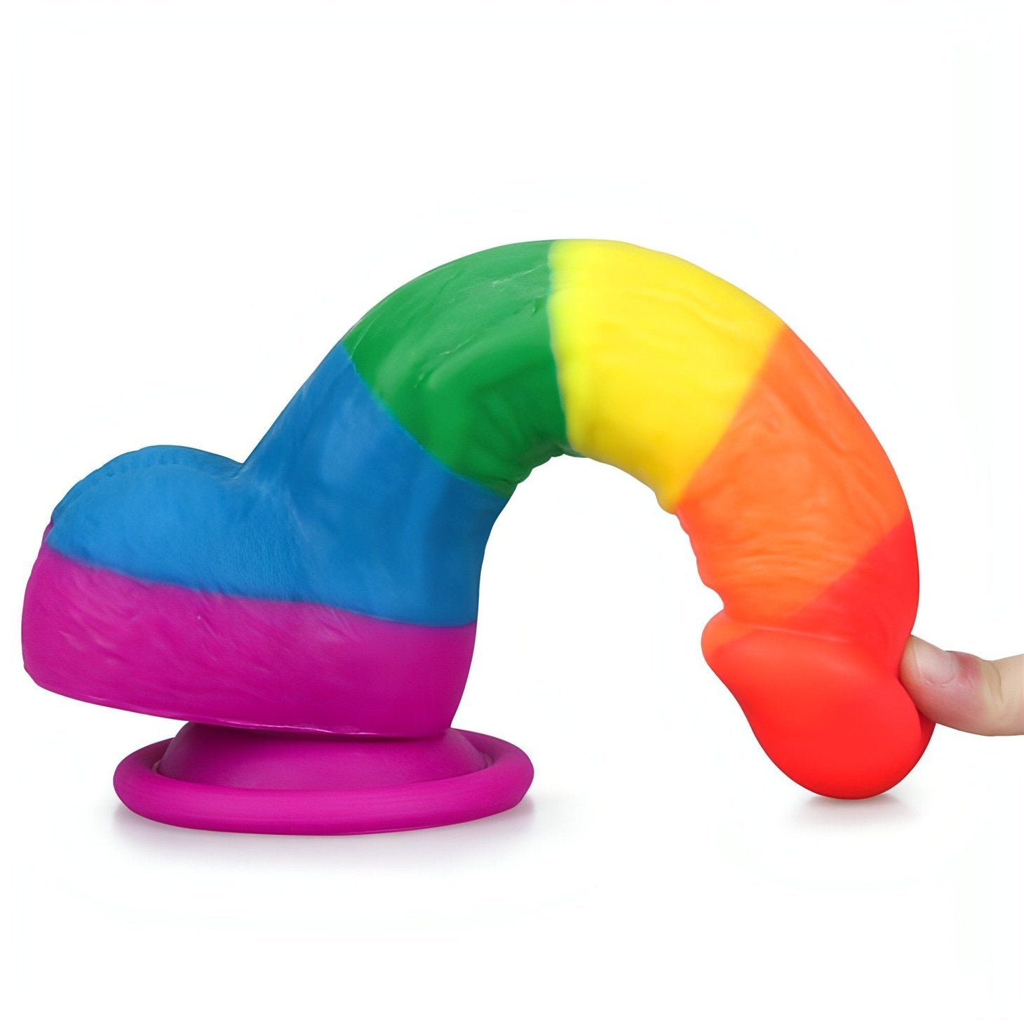 Prider Fallo Rainbow Handcrafted in Silicone Medicale 8''