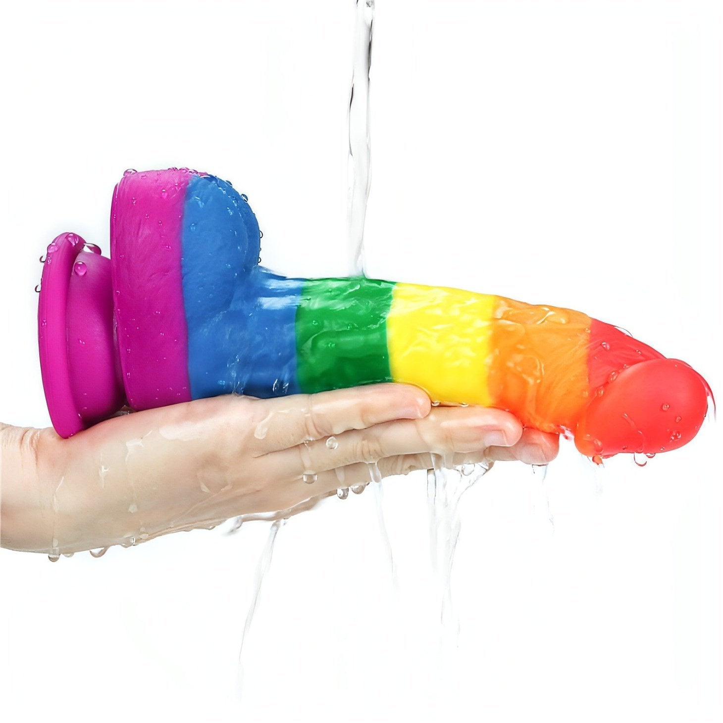 Prider Fallo Rainbow Handcrafted in Silicone Medicale 8''