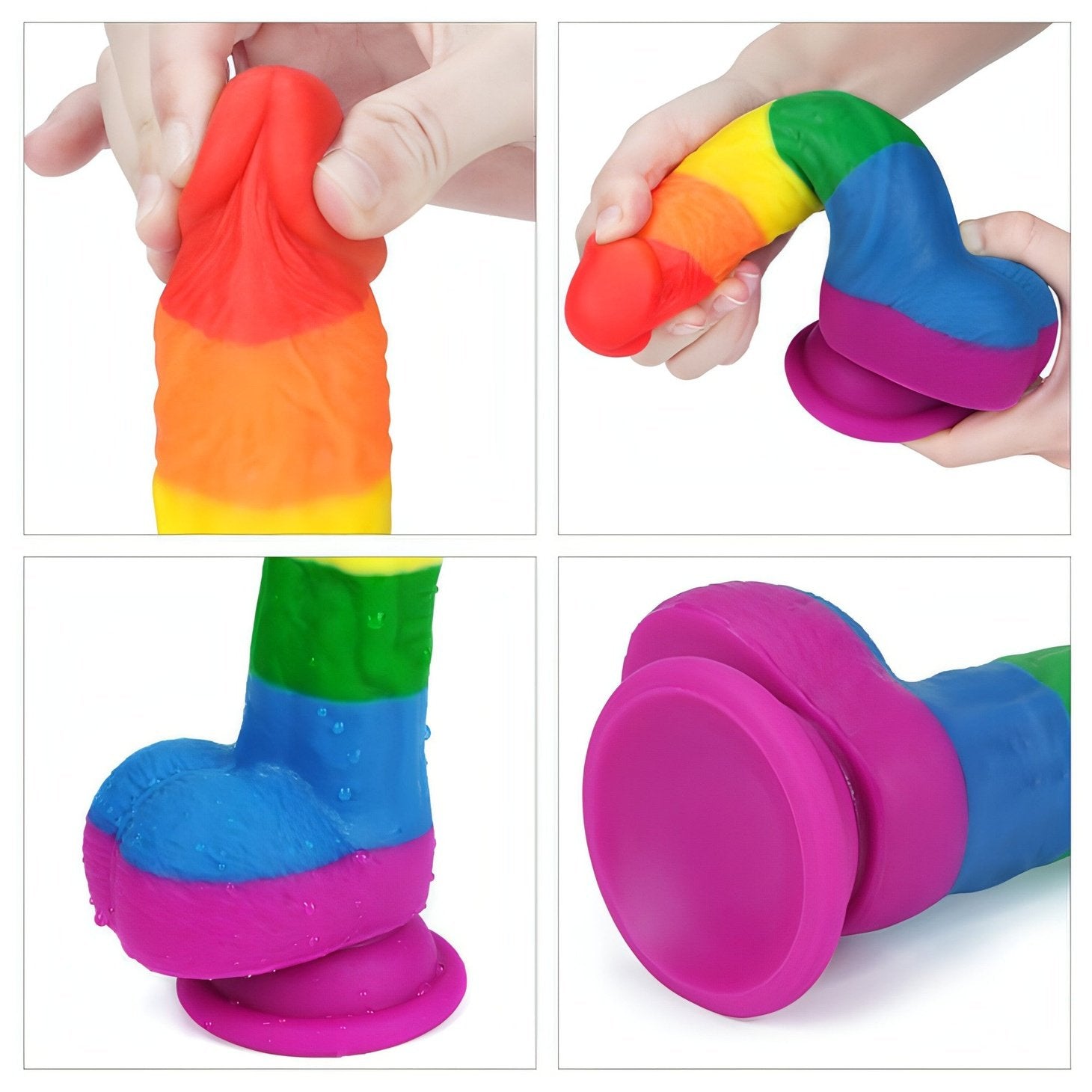 Prider Fallo Rainbow Handcrafted in Silicone Medicale 8''