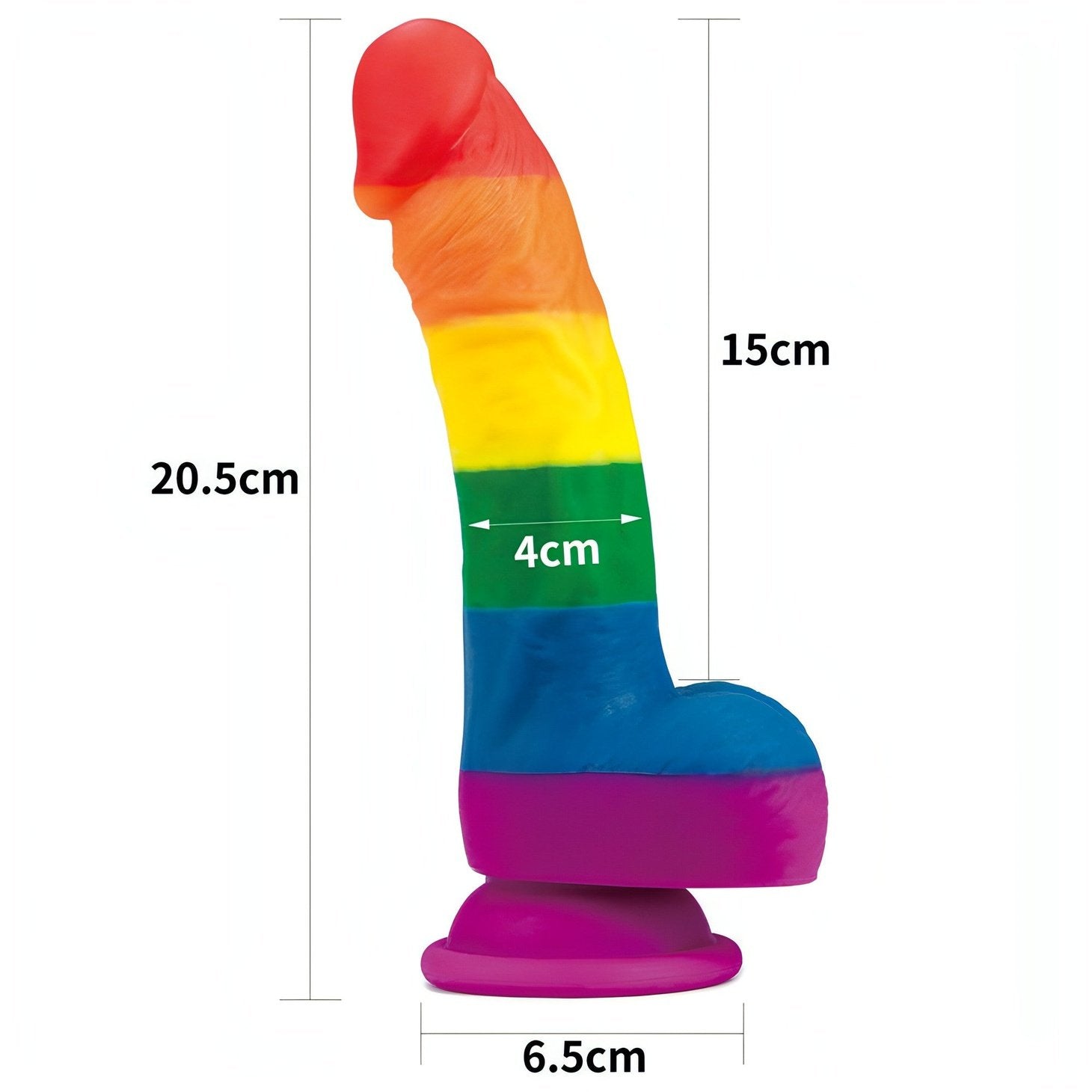 Prider Fallo Rainbow Handcrafted in Silicone Medicale 8''