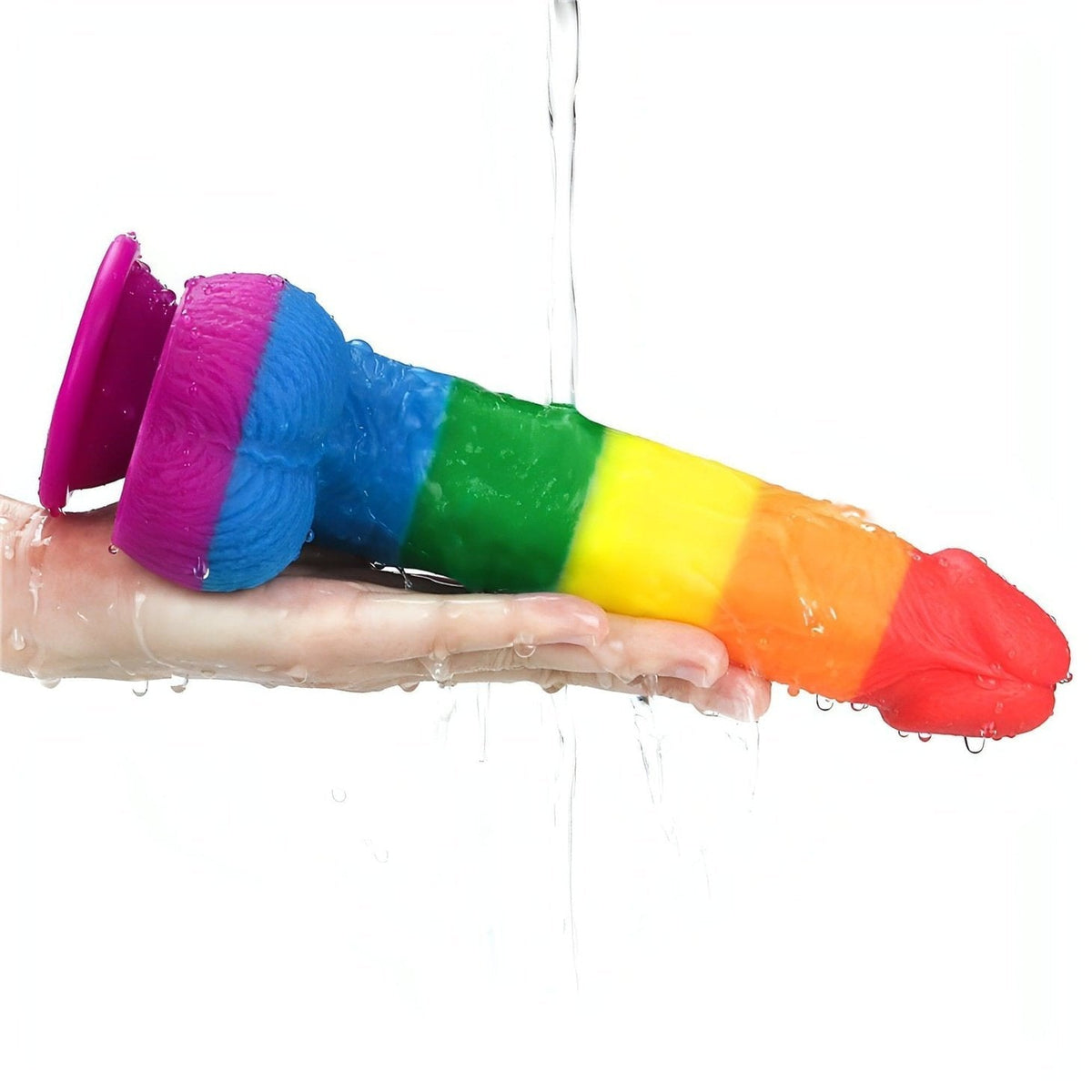 Prider Fallo Rainbow Handcrafted in Silicone Medicale ''