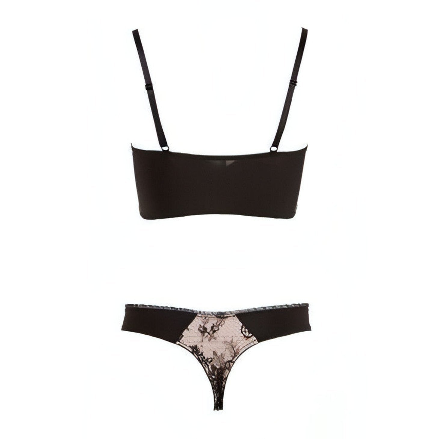 Reggiseno con ferretto e string, slip con reggicalze staccabile - 80B/M