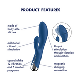 Satisfyer Spinning Rabbit 1 blu: vibratore rabbit rotante