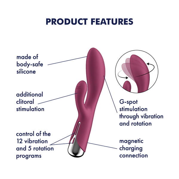 Satisfyer Spinning Rabbit 1 rosso: vibratore rabbit rotante