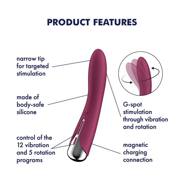 Satisfyer Spinning Vibe 1 rosso: vibratore rotante punto G
