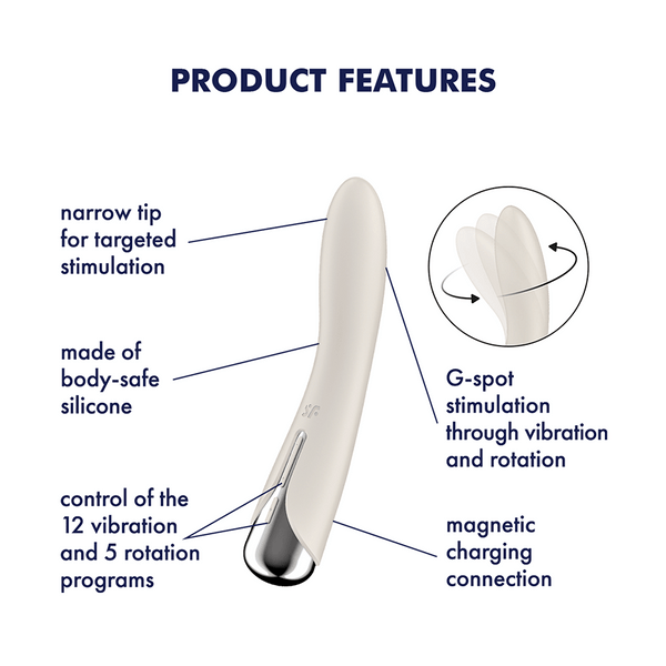 Satisfyer Spinning Vibe 1 beige: vibratore rotante punto G