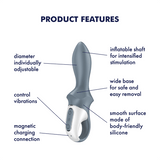 Satisfyer Air Pump Booty 1 grigio: plug anale vibrante gonfiabile