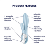 Satisfyer Air Pump Bunny 1 azzurro: vibratore rabbit gonfiabile