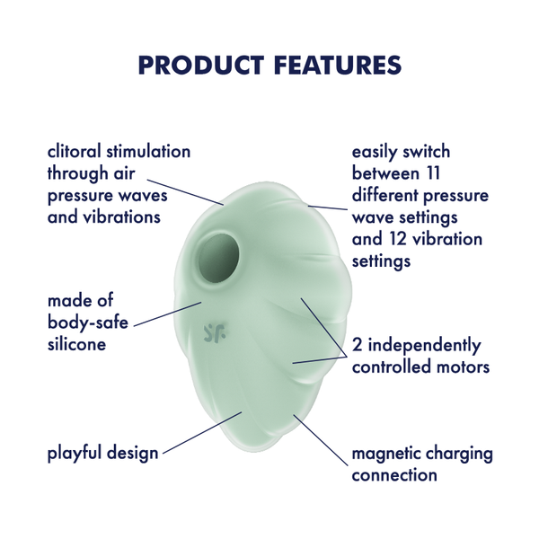 Satisfyer Cloud Dancer menta: succhia clitoride ad Air Pulse