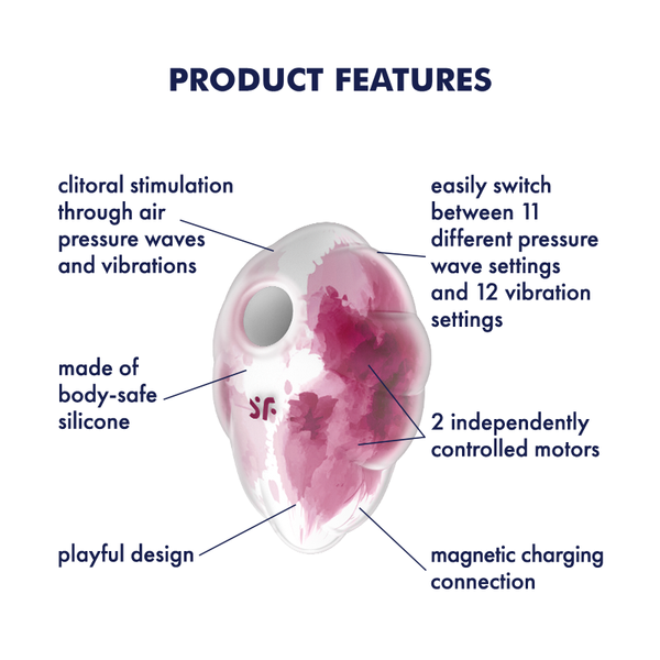 Satisfyer Cloud Dancer rosso fantasia: succhia clitoride ad Air Pulse