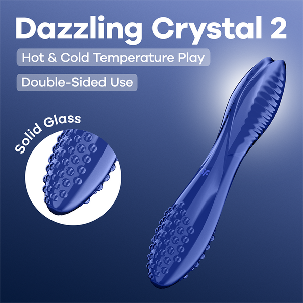 Satisfyer Dazzling Crystal 2 azzurro: dildo in vetro
