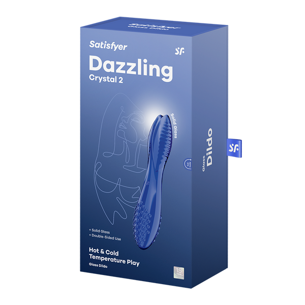 Satisfyer Dazzling Crystal 2 azzurro: dildo in vetro