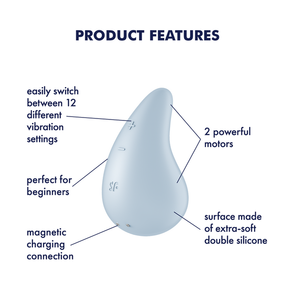 Satisfyer Dew Drop blu: vibratore clitorideo