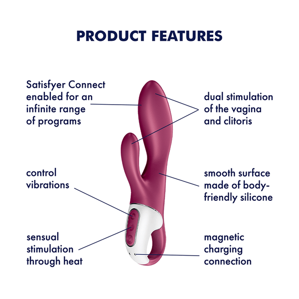 Satisfyer Heated Affair Connect App rosso porpora: vibratore riscaldante