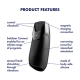Satisfyer Men Vibration+ Connect App nero: masturbatore vibrante