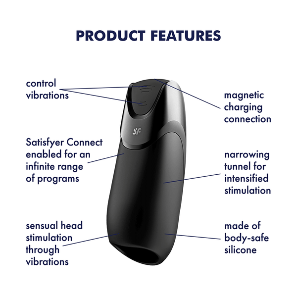 Satisfyer Men Vibration+ Connect App nero: masturbatore vibrante