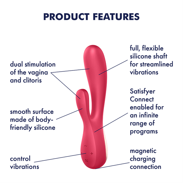 Satisfyer Mono Flex Connect App rosso: vibratore punto G