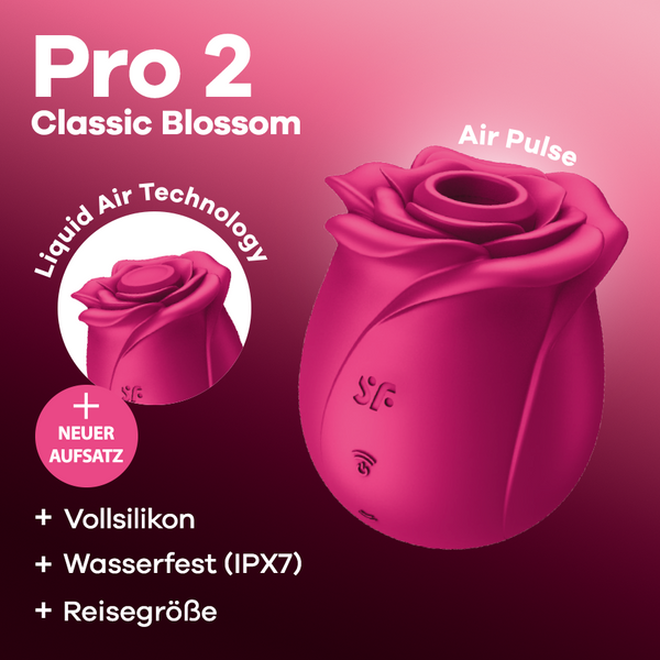 Satisfyer Pro 2 Classic Blossom rosso: succhia clitoride ad Air Pulse