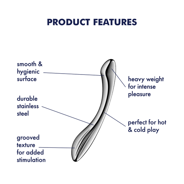Satisfyer Pure Gravity 1 argento: dildo in acciaio