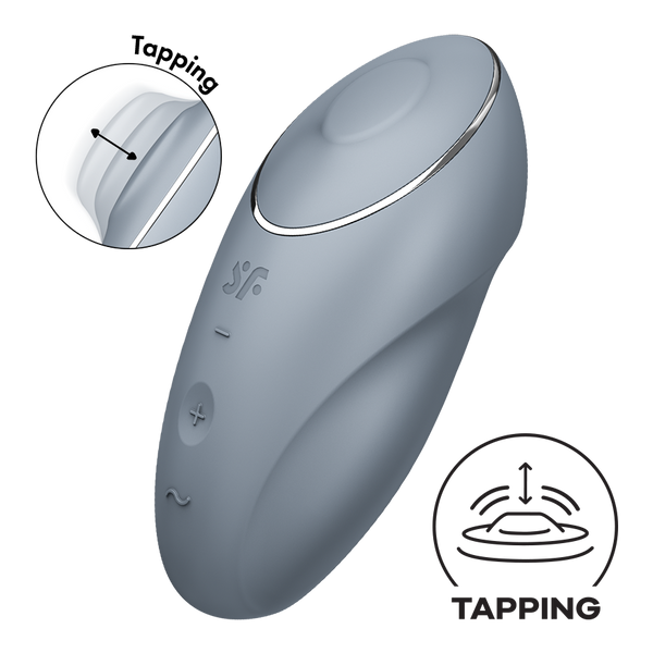 Satisfyer Tap & Climax 1 grigio azzurro: vibratore clitorideo a picchiettamento
