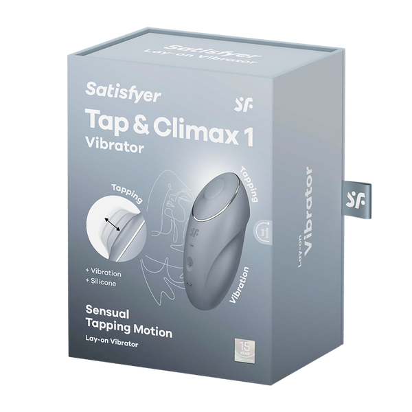 Satisfyer Tap & Climax 1 grigio azzurro: vibratore clitorideo a picchiettamento