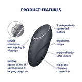 Satisfyer Tap & Climax 1 grigio: vibratore clitorideo a picchiettamento