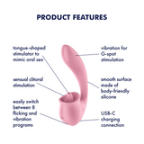 Satisfyer Tongue Genius rosa: vibratore a lingua