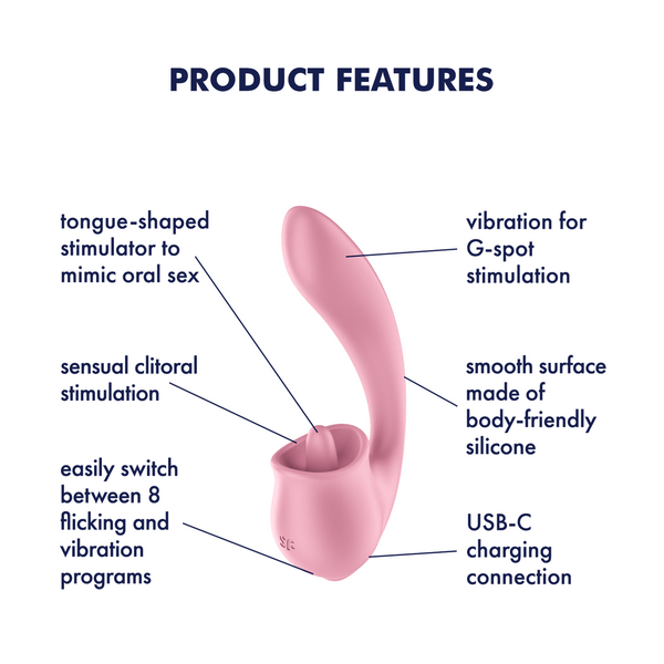 Satisfyer Tongue Genius rosa: vibratore a lingua
